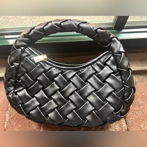 Black Woven Shoulder Bag